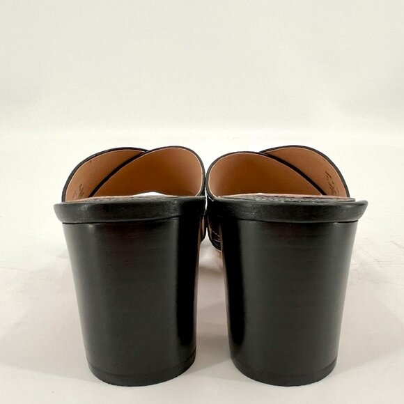 Lauren Ralph Lauren Freddi Black Leather Slip-On Heels Size 8 B Tumbled Leather - Picture 4 of 15